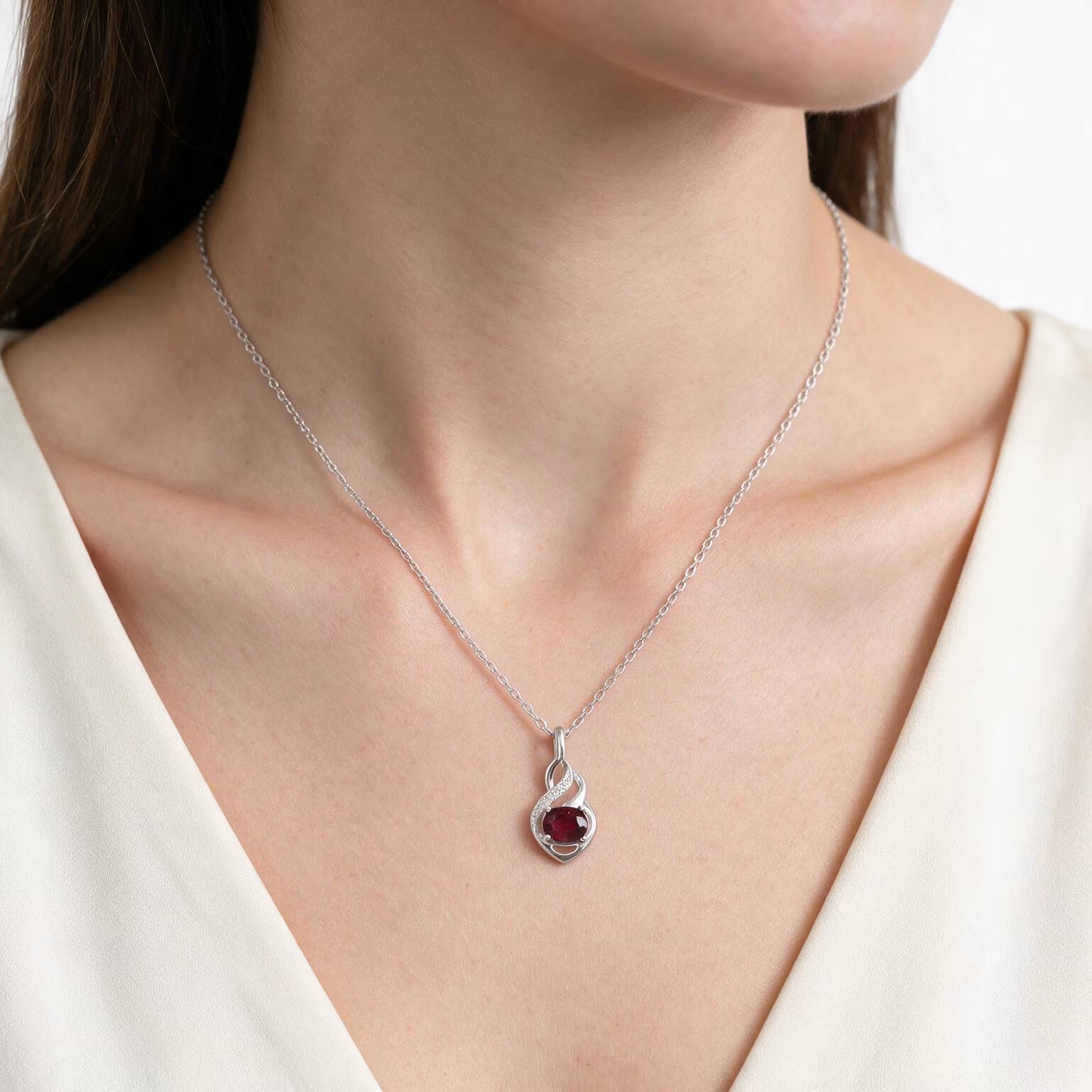 Crimson Cascade Garnet Pendant