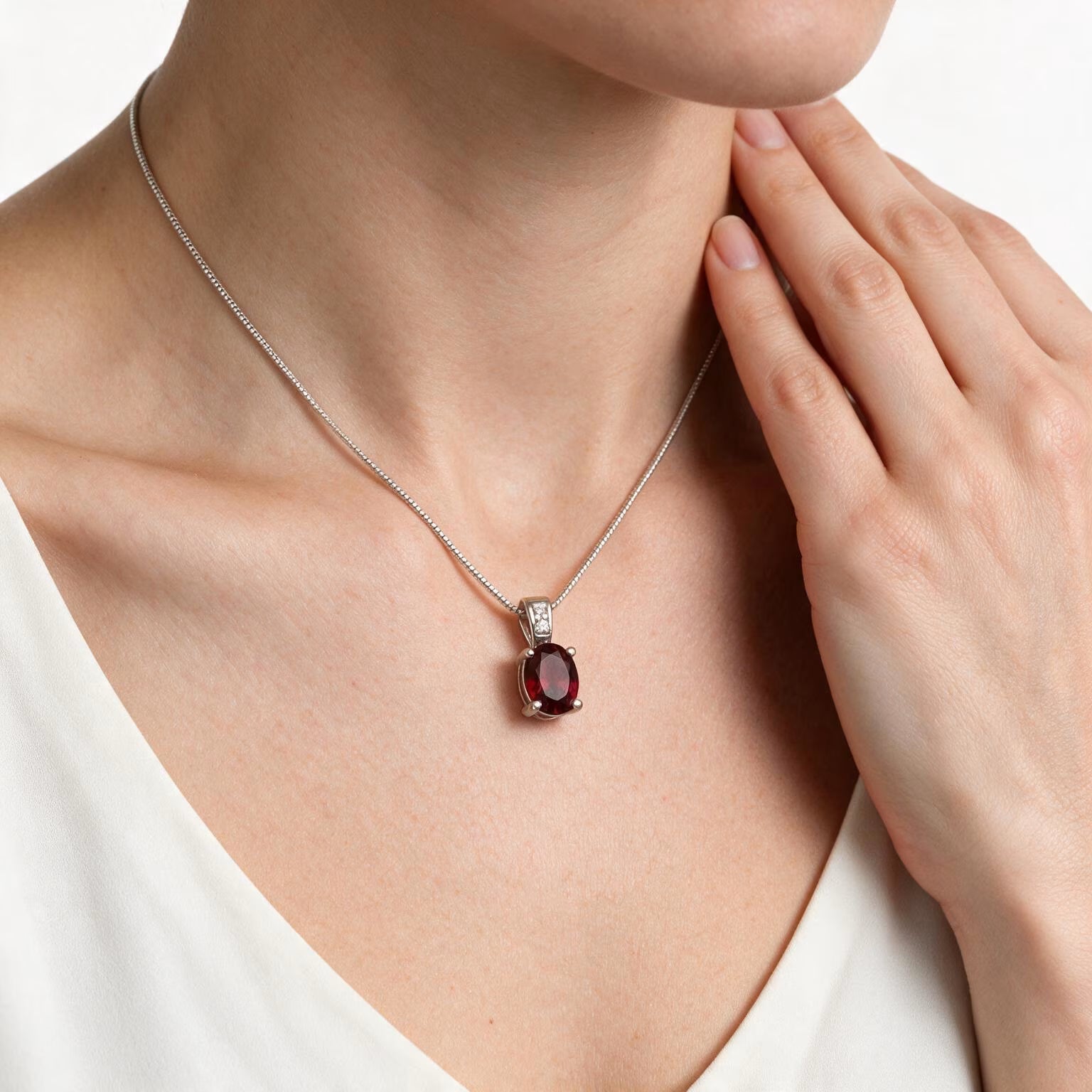 Crimson Glow Garnet Pendant