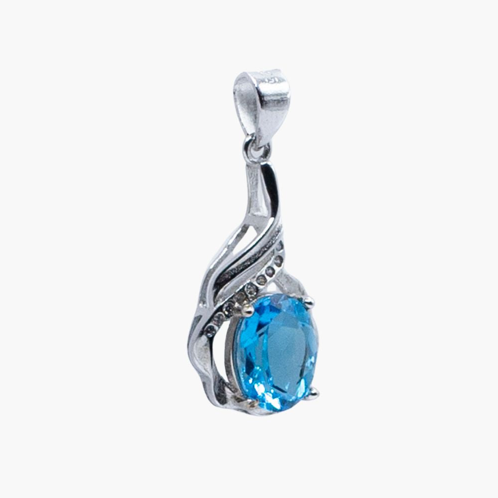 Aqua Grace Natural Blue Topaz Pendant