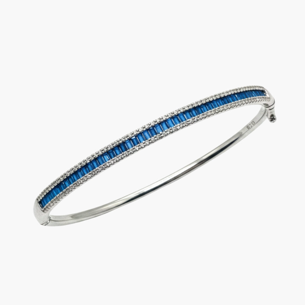 Azure Elegance Blue Zirconia Bangle