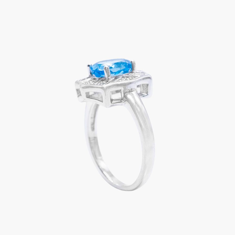 Azure Radiance Halo Ring