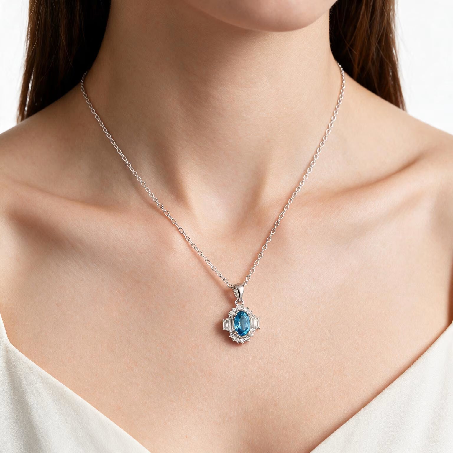 Azure Regal Halo Pendant