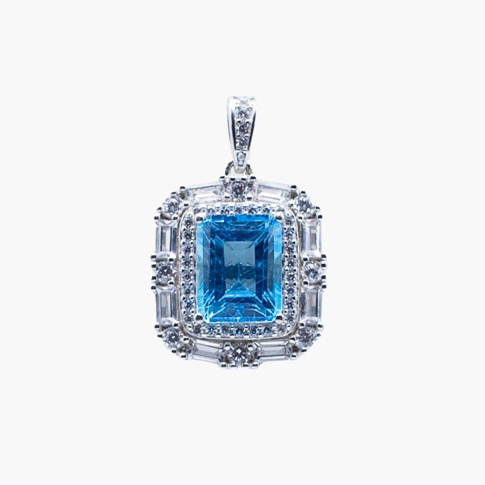 Azure Royale Natural Blue Topaz Pendant
