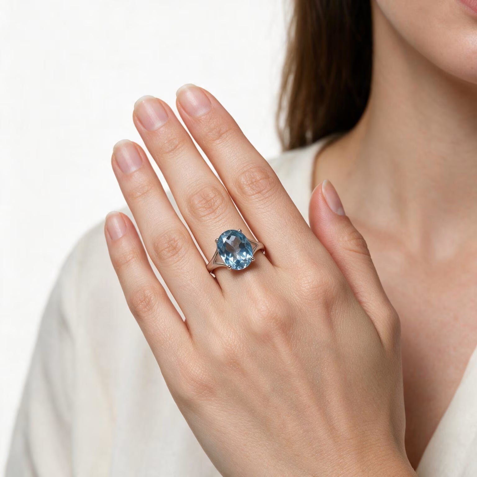 Azure Serenity Blue Topaz Ring