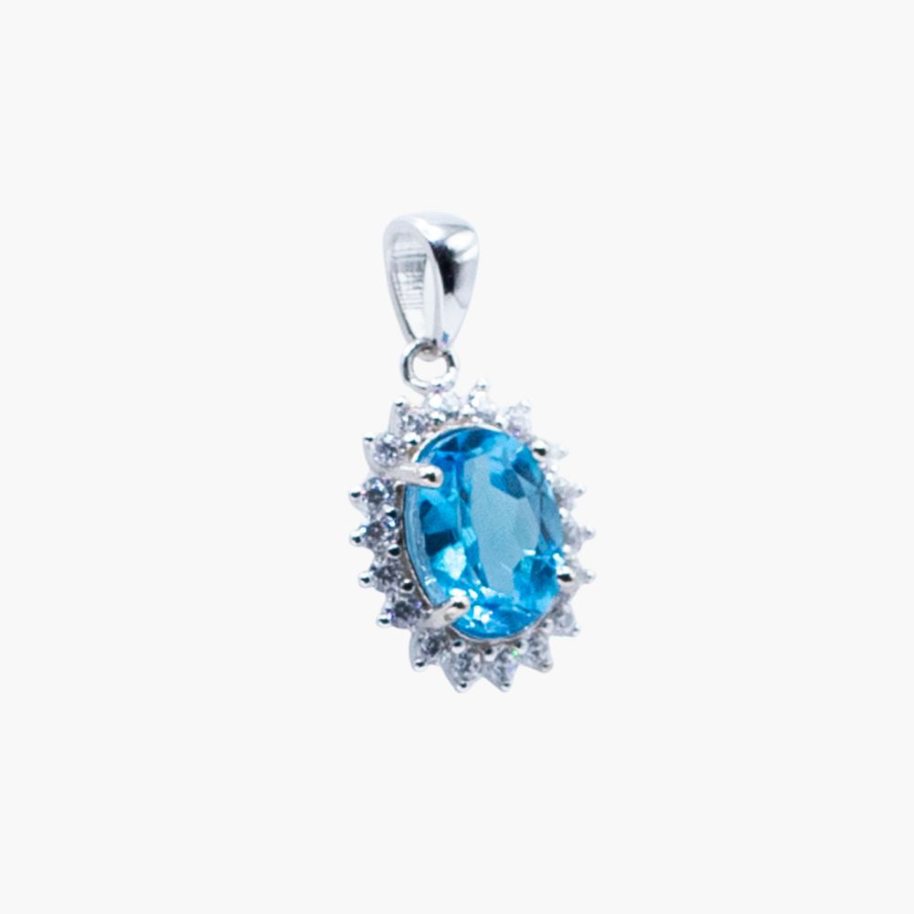Celestial Ocean Natural Blue Topaz Pendant