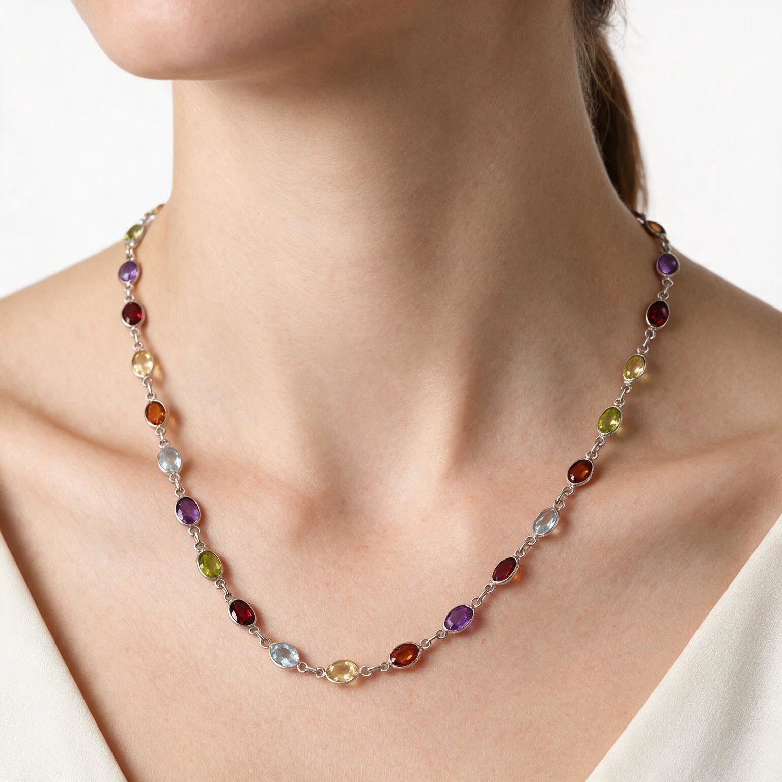 Celestial Symphony Multi-Gemstone Necklace