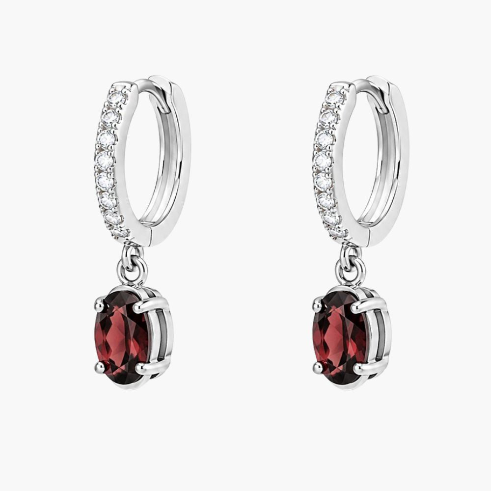 Crimson Elegance Garnet Drop Earrings