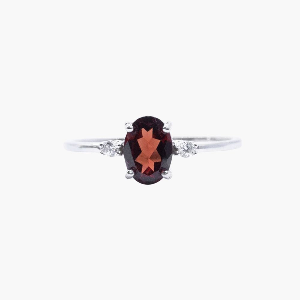 Crimson Halo Garnet Ring