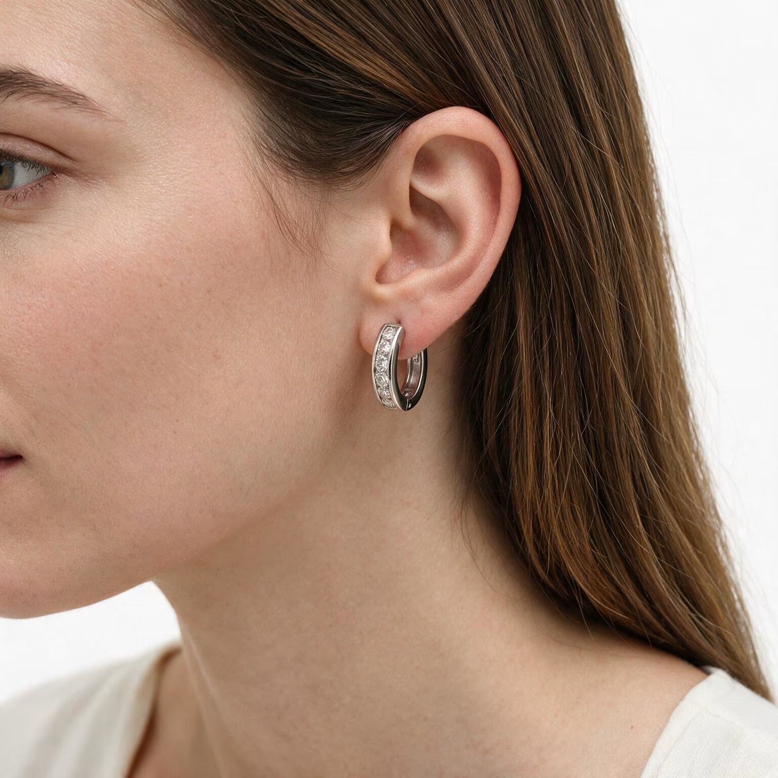 Eternal Spark CZ Hoop Earrings
