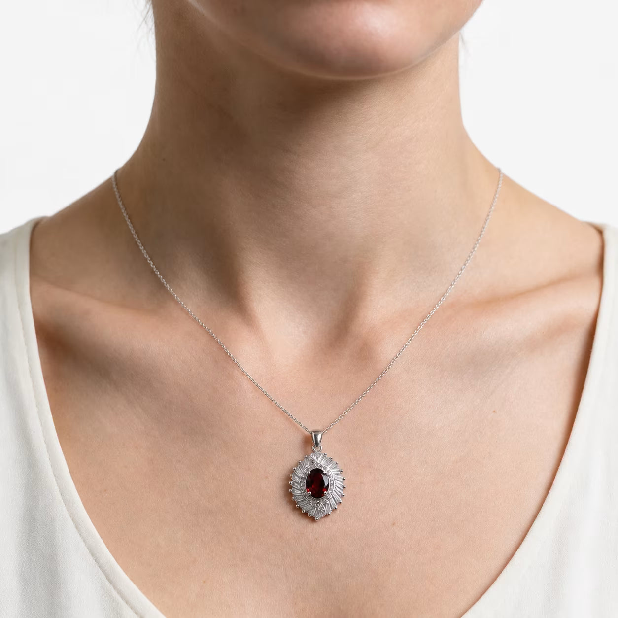 Garnet Flame Pendant
