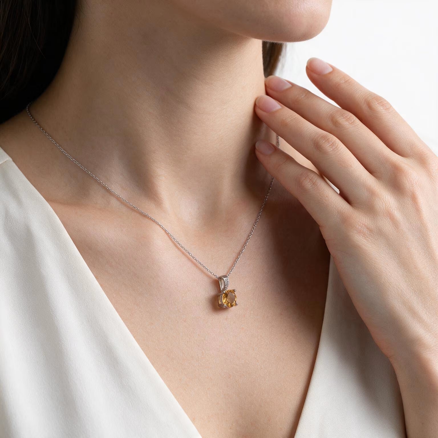 Golden Radiance Natural Citrine Pendant