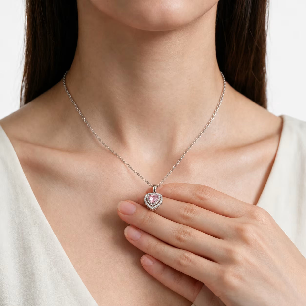 Heartfire Rose Garnet Pendant