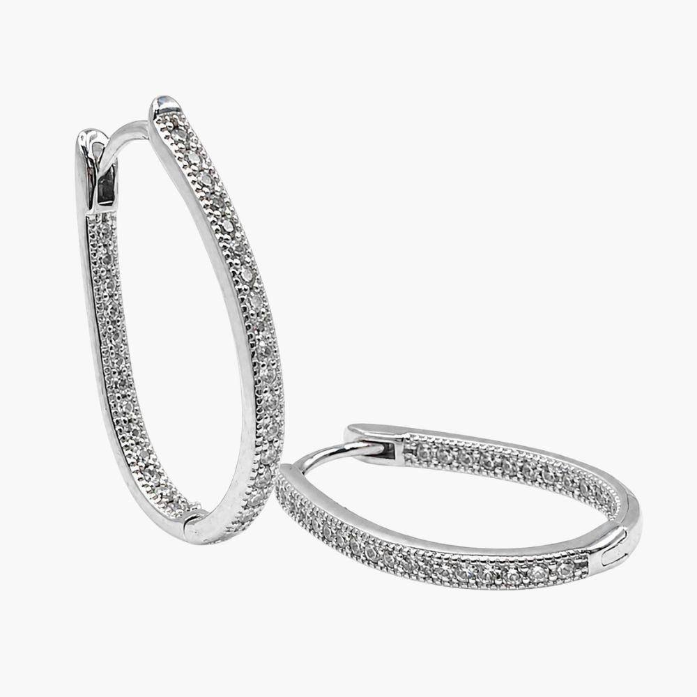 Infinity Spark Oval Hoop Earrings