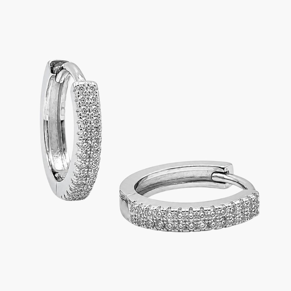 Luminous Elegance CZ Hoop Earrings