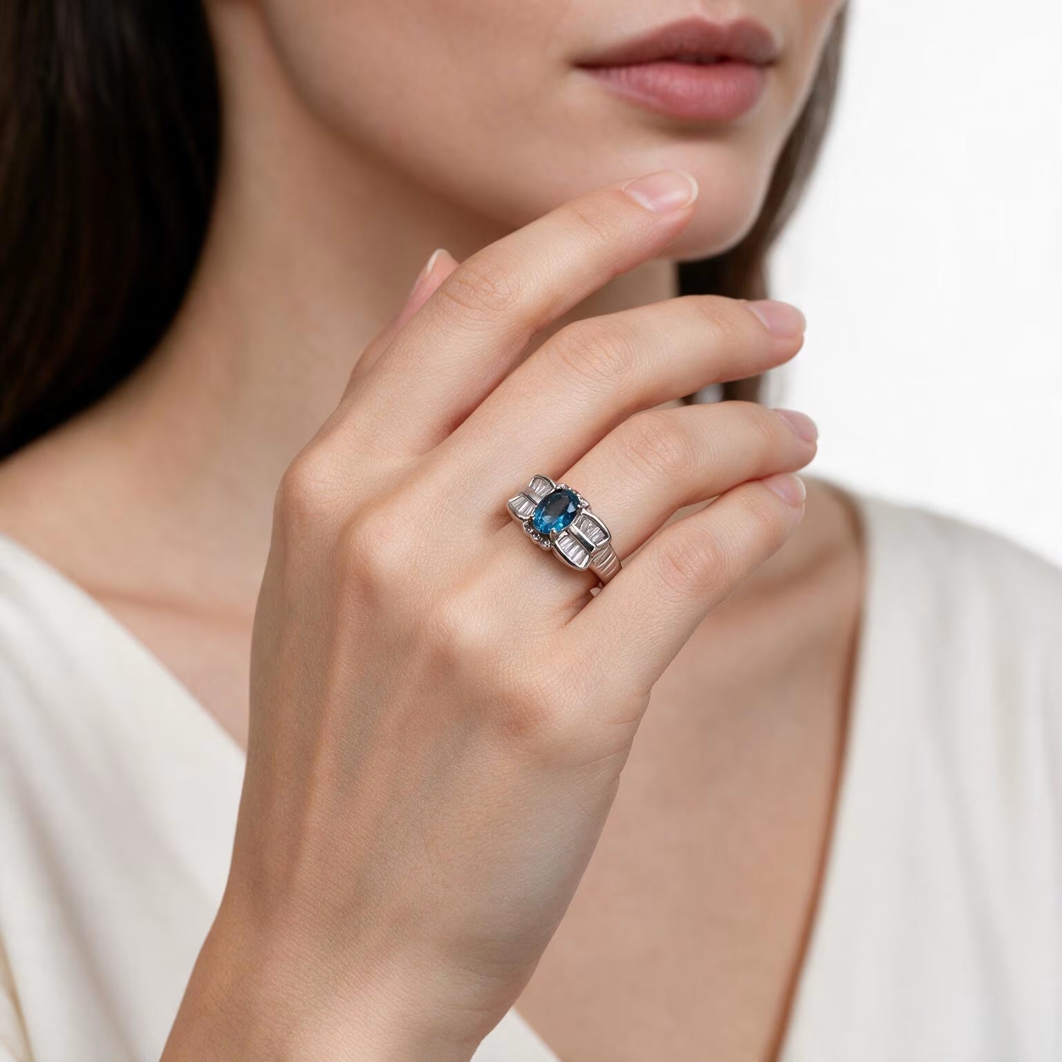 Midnight Elegance London Blue Topaz Ring