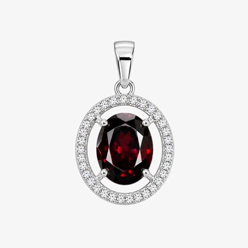 Midnight Halo Garnet Pendant
