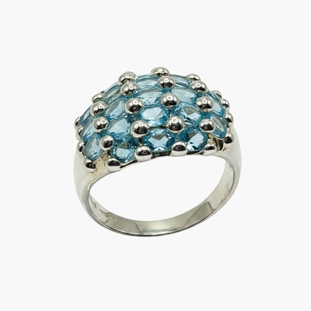 Ocean Bloom Blue Topaz Ring
