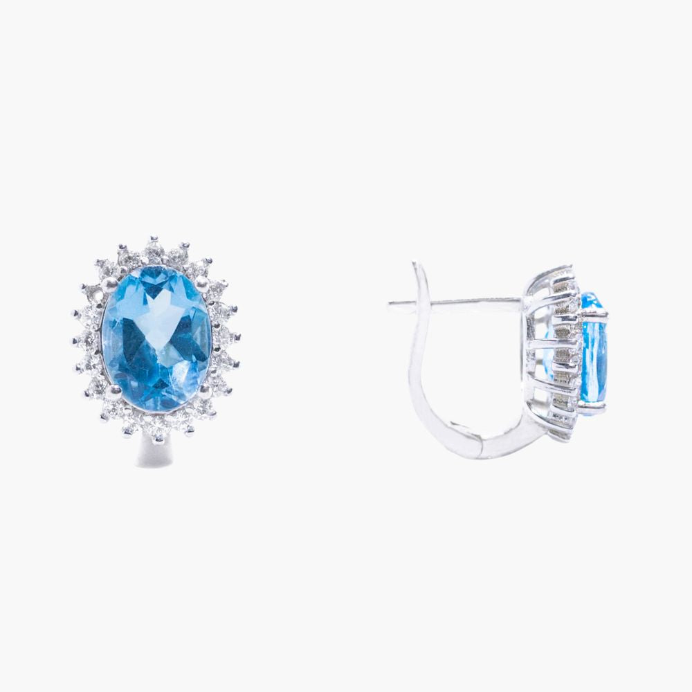 Ocean Heirloom Blue Topaz Earrings