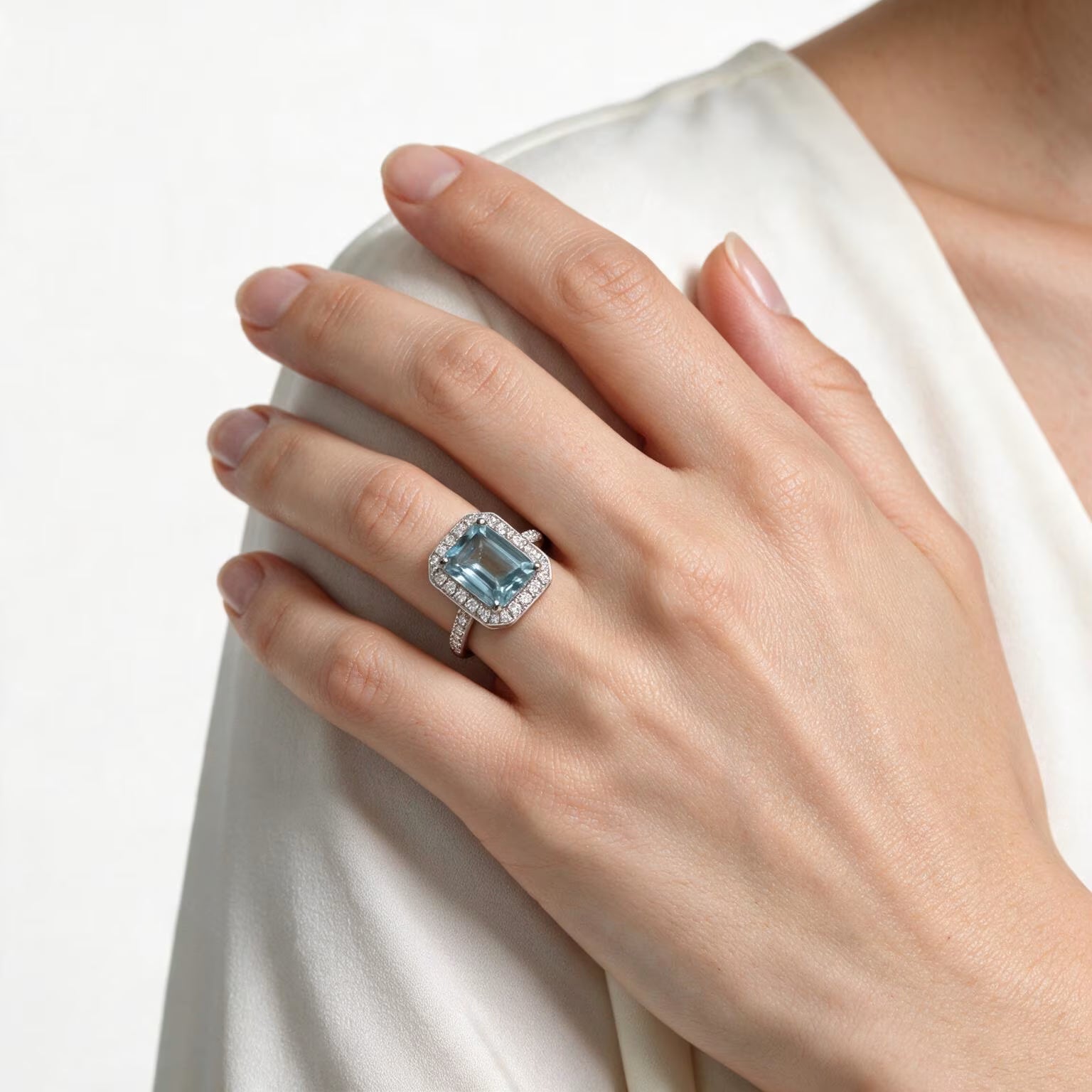 Ocean Majesty Blue Topaz Ring