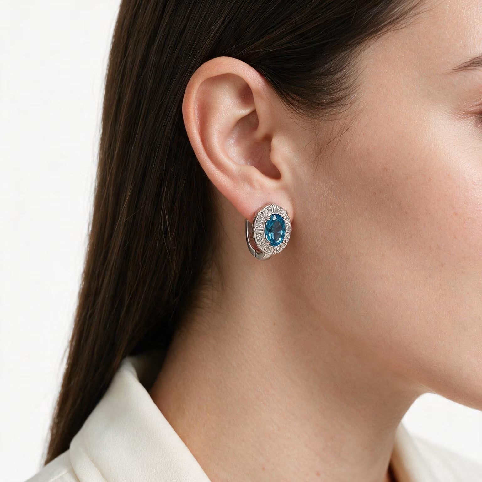 Ocean Radiance Blue Topaz Earring