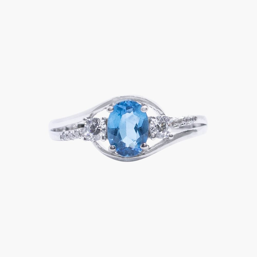 Ocean Whisper Blue Topaz Ring