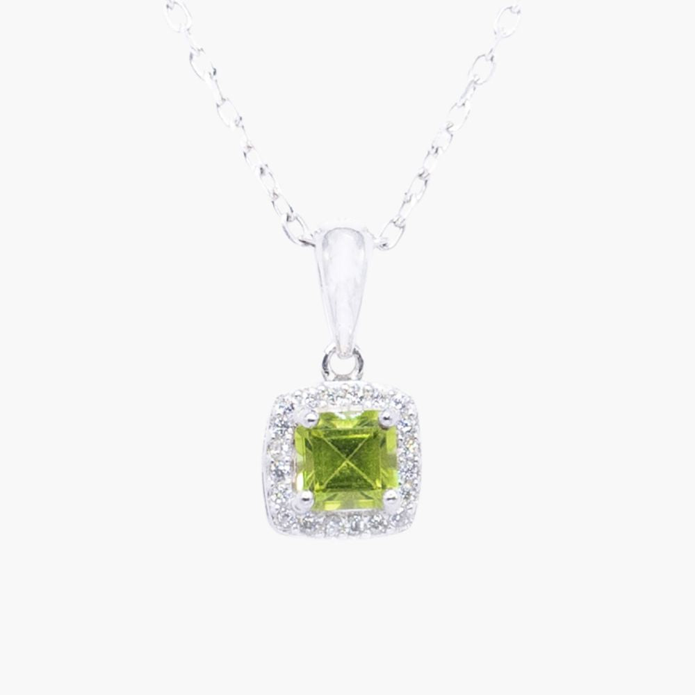 Peridot Halo Radiance Pendant