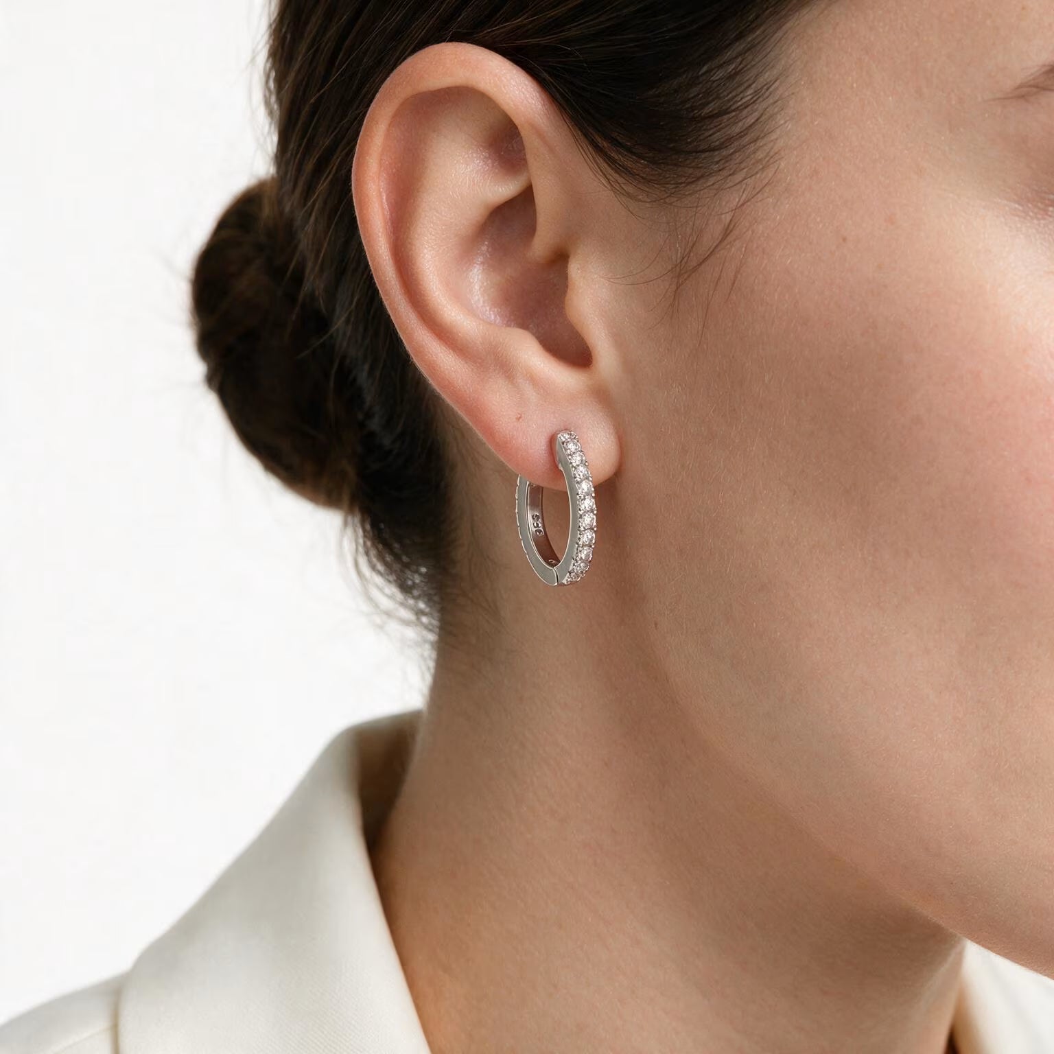 Radiant Grace CZ Hoop Earrings