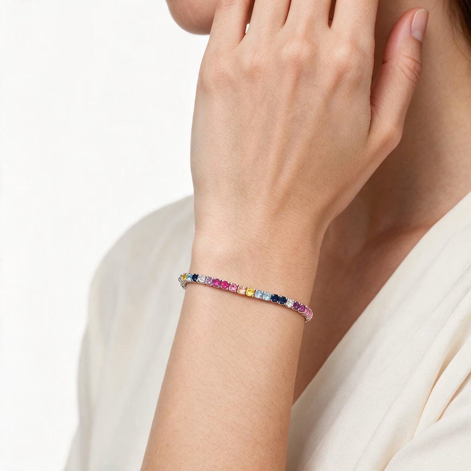 Rainbow Radiance Tennis Bracelet