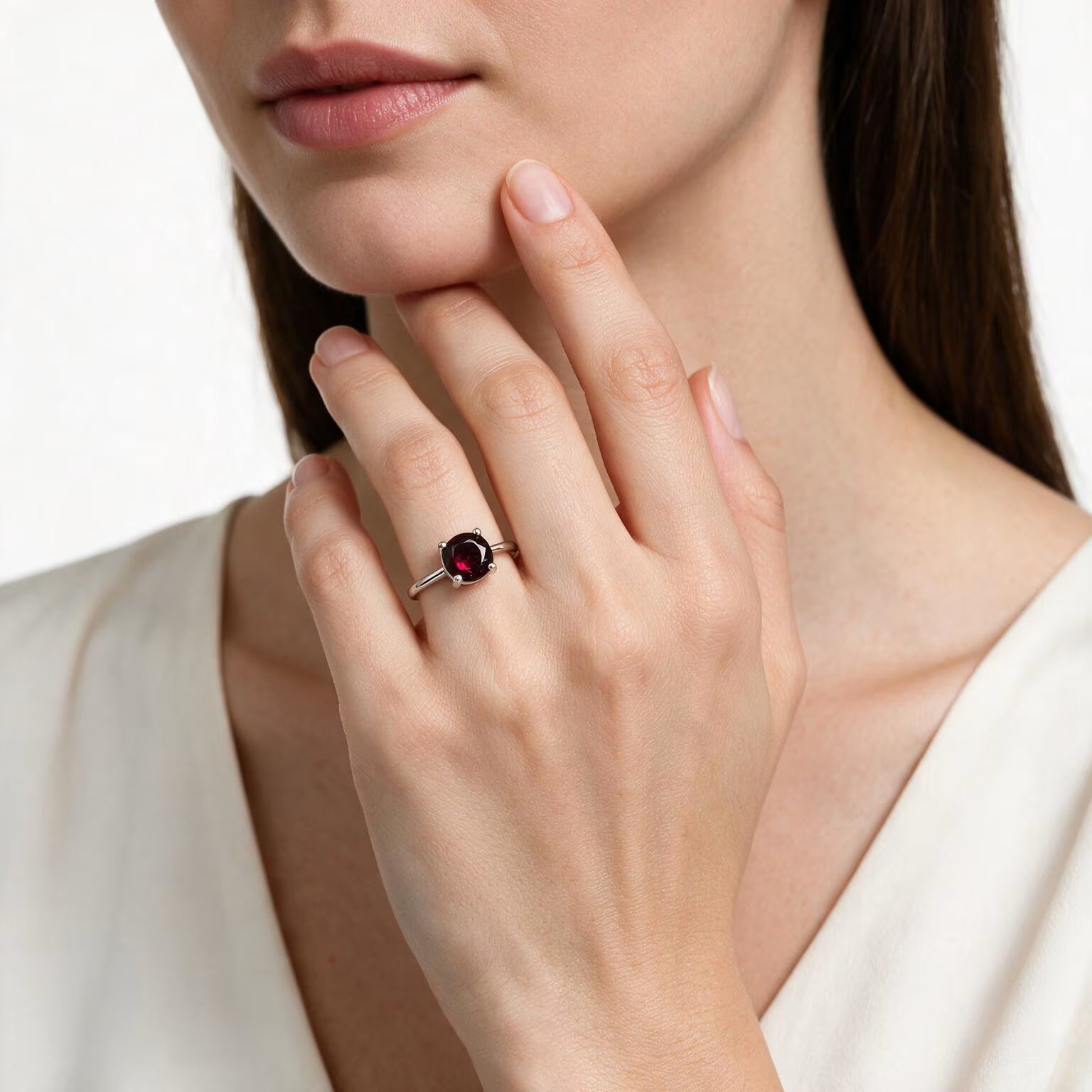 Rose Blush Garnet Ring