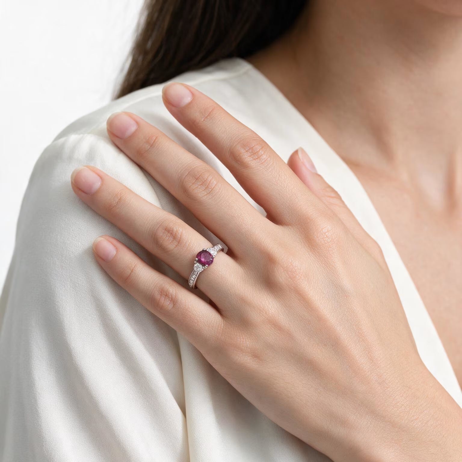 Rosé Celeste Halo Ring