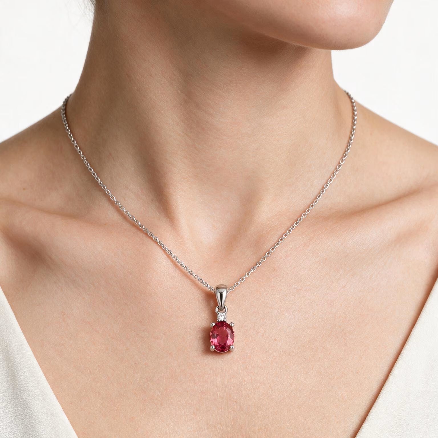 Rose Ember Garnet Pendant
