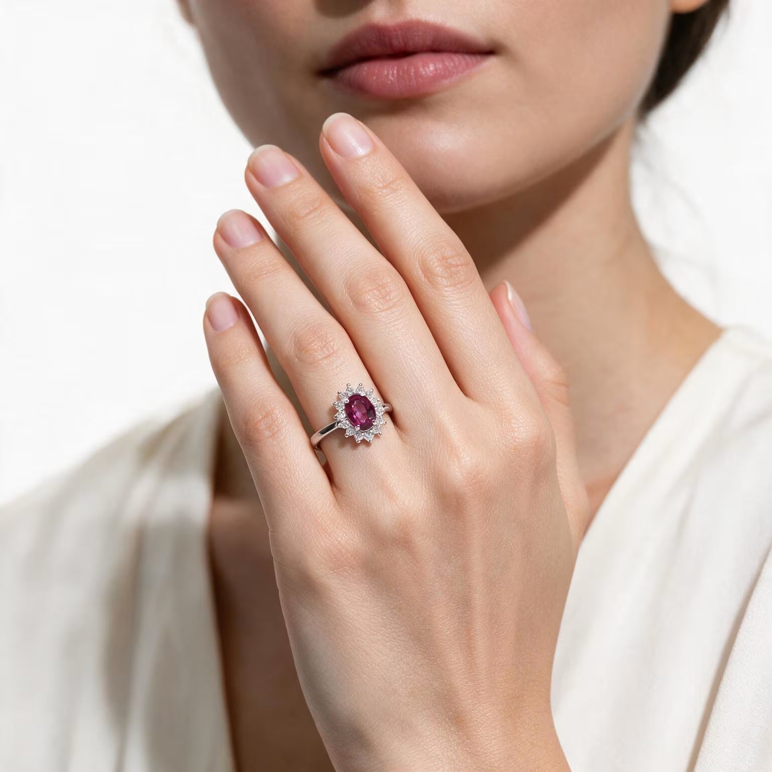 Rosé Lumière Garnet Ring