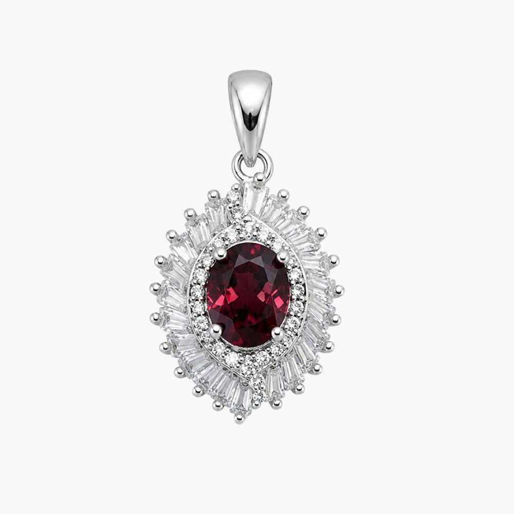 Rosette Radiance Garnet Pendant