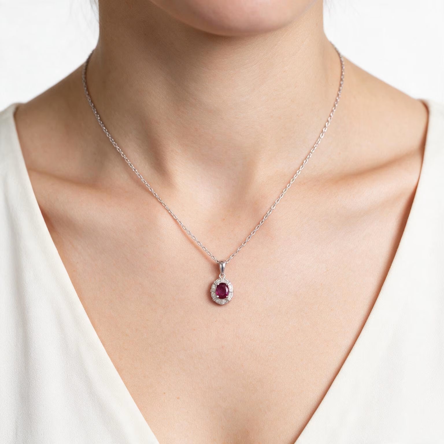 Royal Blush Halo Pendant