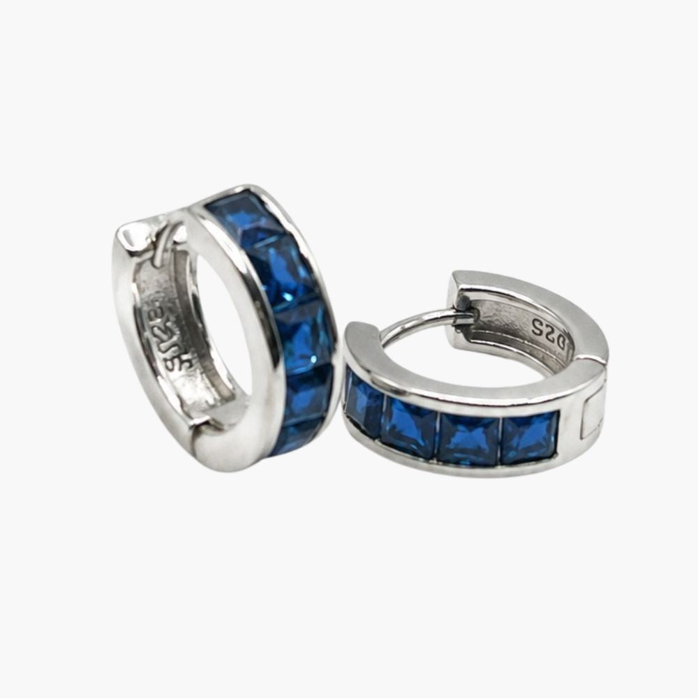 Sapphire Eclipse Hoop Earrings