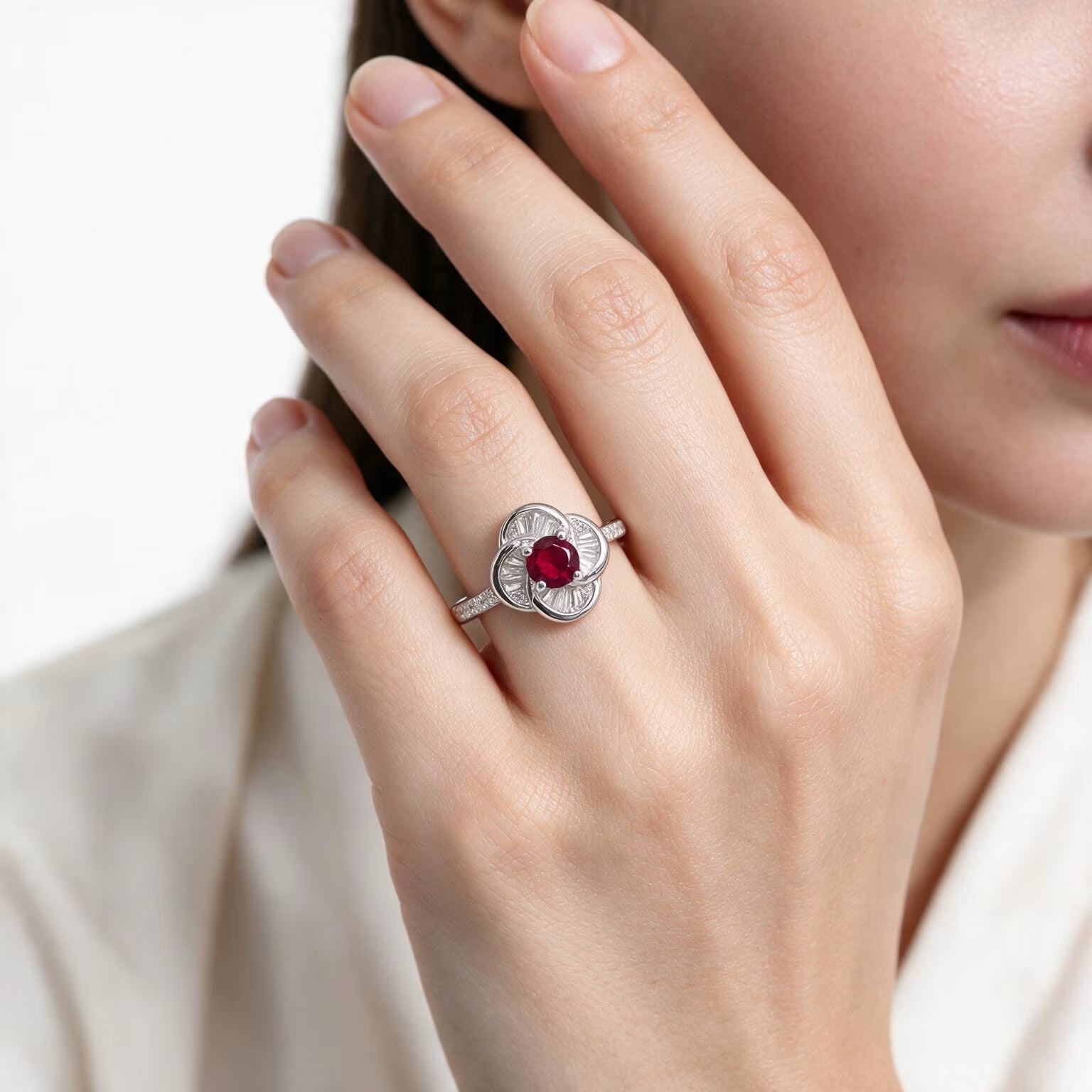 Scarlet Blossom Ring