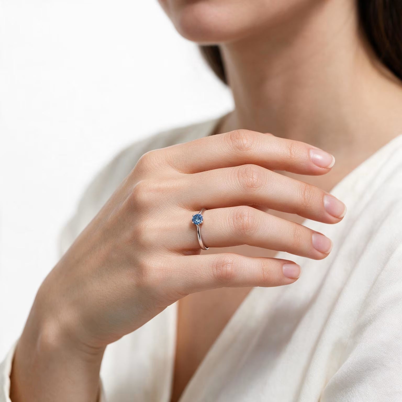 Sky Spark Blue Topaz Ring